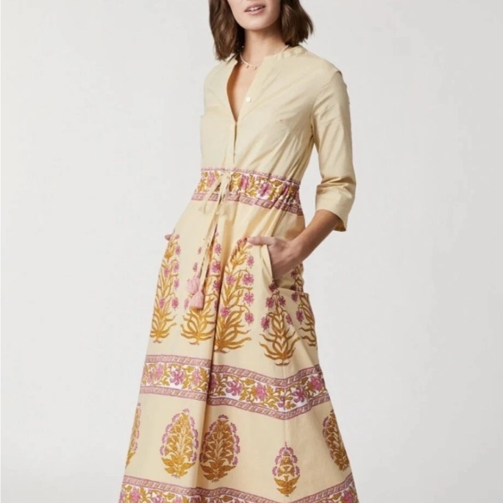 Spartina 449 Kennedy Shirt Dress - Pepper Hall Woodblock Floral - Medium